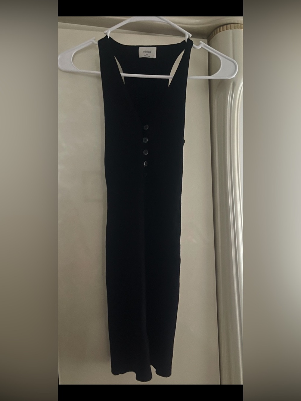 WILFRED Black Sleeveless Button-Front Dress